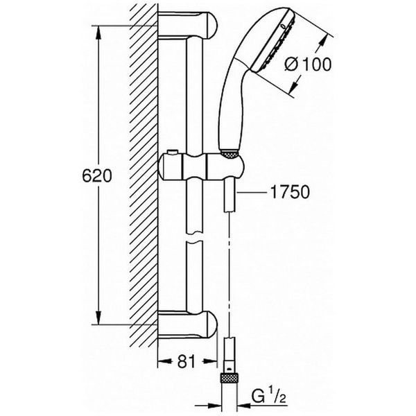 Гарнітур душовий GROHE TEMPESTA NEW 27853001 62186 фото