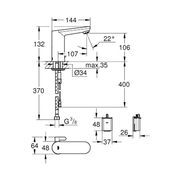 Змішувач для умивальника GROHE EUROSMART COSMOPOLITAN 36327001 50274 фото