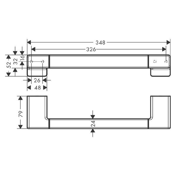 Поручень HANSGROHE ADDSTORIS 41744340, шлифованный чёрный хром 91642 фото