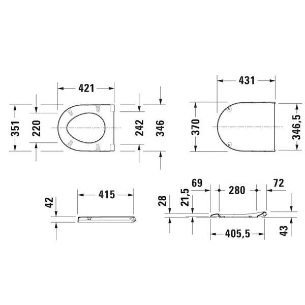 Сидіння для унітаза DURAVIT STARCK 3 63890000 5048 фото