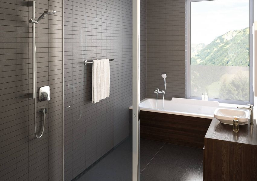 Душевой набор с держателем и душевым шлангом HANSGROHE CROMA SELECT 26424400, хром с белым 44467 фото
