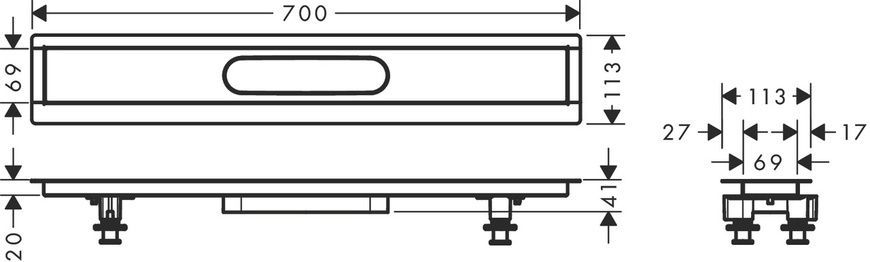 Монтажный набор для HANSGROHE UBOX UNIVERSAL 56011180, нержавеющая сталь 800004300 фото