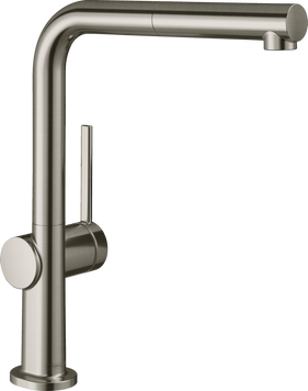 Смеситель для кухонной мойки с выдвижным душем HANSGROHE TALIS M54 72809800, нержавеющая сталь 80603 фото