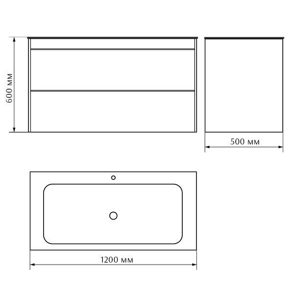 Комплект меблів: тумба + умивальник VILLEROY&BOCH FINION 120см SVOYA SG-4166+4164CBR2, білий матовий 103098 фото