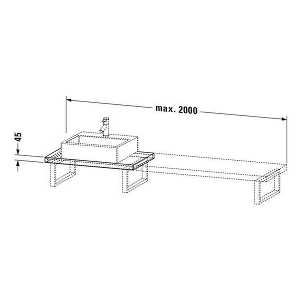 Стільниця DURAVIT L-CUBE LC100C07171, 900x480х45 мм, деревина 800006191 фото