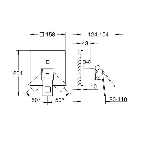 Душова система із змішувачем прихованого монтажу GROHE TEMPESTA 250 26415SC3 79289 фото
