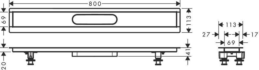 Монтажний набір для HANSGROHE UBOX UNIVERSAL 56012180, нержавіюча сталь 800004301 фото