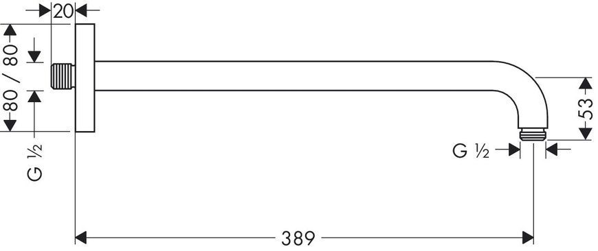 Кронштейн для верхнього душу HANSGROHE CROMA SELECT E 27446000 46784 фото