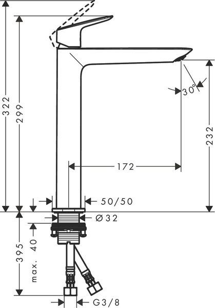 Смеситель для раковины HANSGROHE LOGIS 71258000 800004002 фото