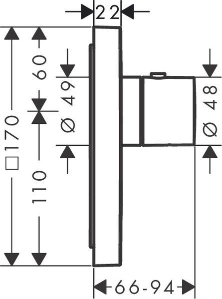 Термостат HighFlow AXOR SHOWER SELECT 36706000, для 1 потребителя, с клапаном для ручного душа, скрытого монтажа, softsquare 48297 фото