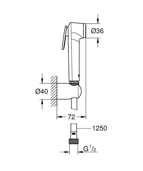 Гігієнічний душ GROHE TEMPESTA-F 1025302431, чорний матовий 100362 фото
