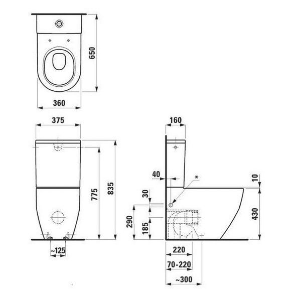 Чаша унитаза напольного LAUFEN PRO H8259520000001 без бачка и сденья 45389 фото