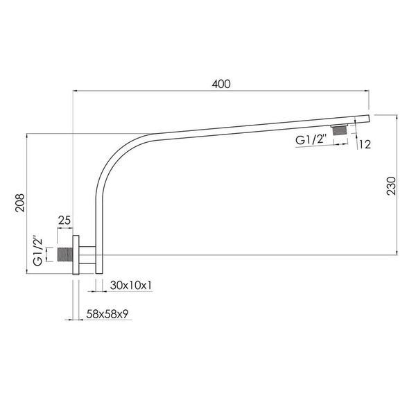 Кронштейн для верхнего душа IMPRESE SH01-3010400B 52747 фото