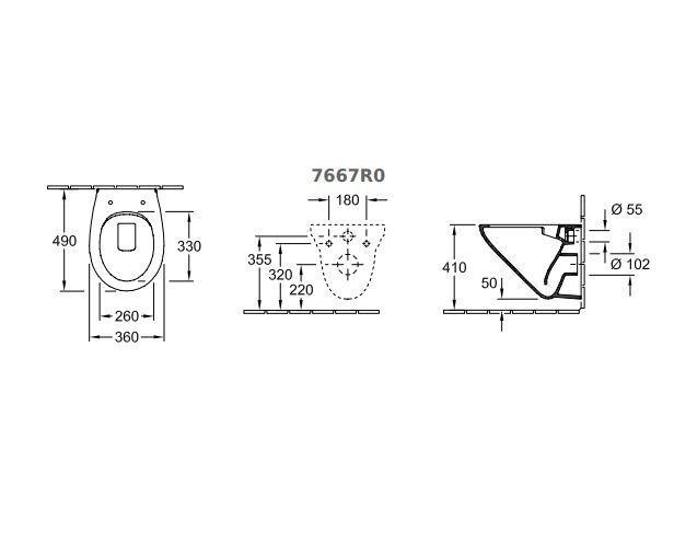Унітаз з кришкою VILLEROY & BOCH O.NOVO 7667HR01, DirectFlush, білий глянсовий 800005751 фото