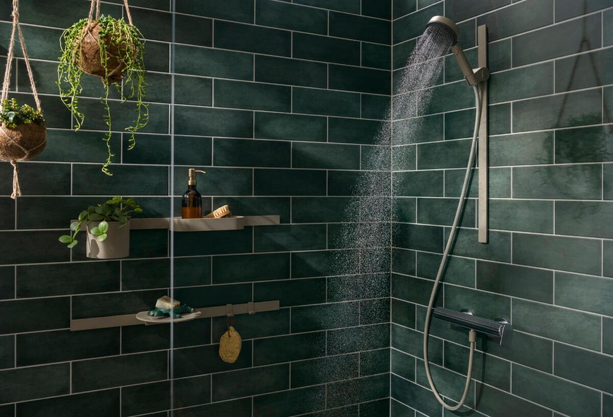 Держатель душа слайдер с кнопкой HANSGROHE WALLSTORIS 28918210, бежевый 800004552 фото