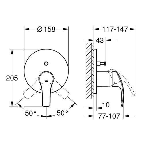 Душова система із змішувачем прихованого монтажу GROHE SMARTCONTROL UA34614SC4 90254 фото