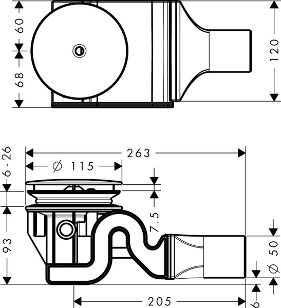 Сифон для поддона HANSGROHE RAINDRAIN 60067000 13097 фото