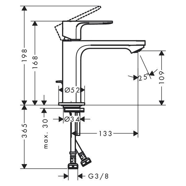 Змішувач для умивальника HANSGROHE REBRIS S 72517670, чорний 88379 фото