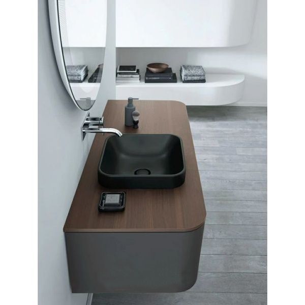 Умивальник накладний DURAVIT HAPPY D.2 PLUS 2359401300, 40х40, чорний матовий 800006093 фото