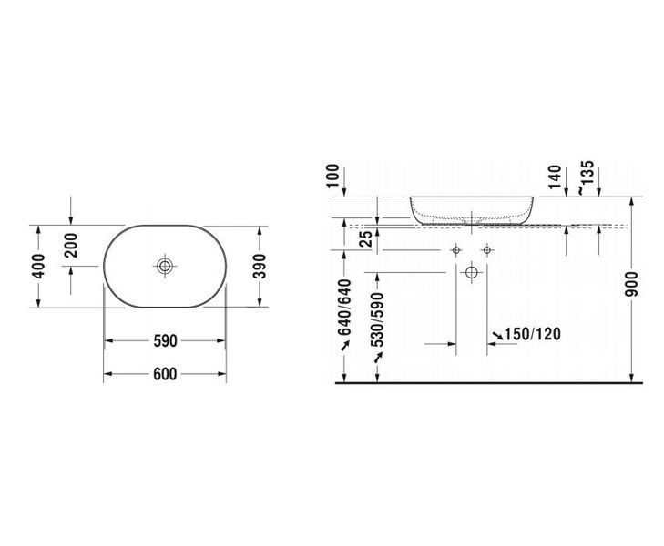 Умивальник на стільницю DURAVIT LUV 0379600000, 60х40 800006043 фото
