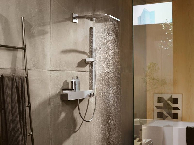 Душевой набор с душевой штангой и мыльницей HANSGROHE RAINDANCE SELECT 27648400, хром с белым 63785 фото