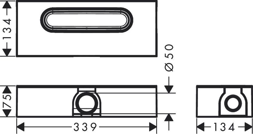 Лоток душевого канала HANSGROHE Ubox Universal 1001180 92373 фото