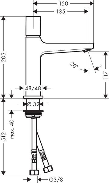 Змішувач для умивальника HANSGROHE METROPOL 32571000, хром 56819 фото
