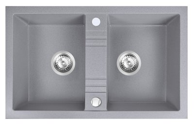 Мийка для кухні на 2 чаші FERRO MEZZO II DRGM2/48/78GA, 48x78 GA, сірий 800002100 фото