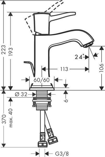 Смеситель с донным клапаном HANSGROHE METROPOL CLASSIC 31300090, золото глянец 55669 фото