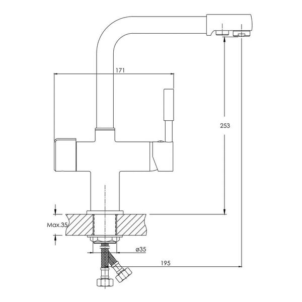 Змішувач для кухні з під'єднанням фільтрованої води IMPRESE DAICY 55008-F, хром 60191 фото