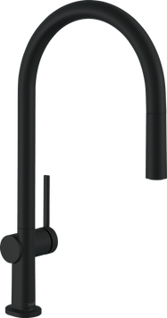 Смеситель для кухонной мойки с выдвижным душем HANSGROHE TALIS M54 72803670, черный матовый 87944 фото