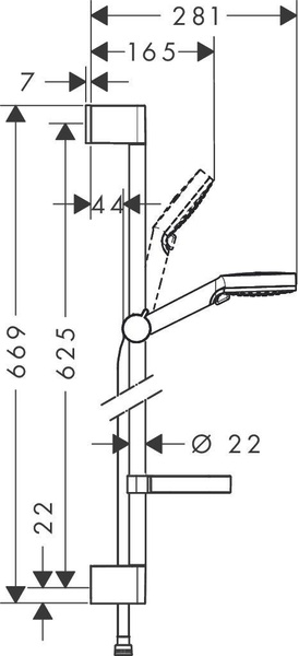 Гарнітур душовий HANSGROHE CROMETTA VARIO 26553400, хром 56003 фото