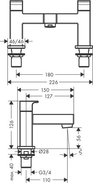 Змішувач на борт ванни HANSGROHE VERNIS SHAPE 71452670, чорний матовий 800004205 фото