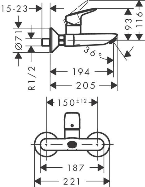 Смеситель для раковины HANSGROHE LOGIS 71225000 49408 фото