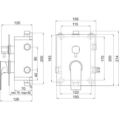 Змішувач прихованого монтажу FERRO ALGEO BAQ7P3BOX, SQUARE, хром 80000002529 фото