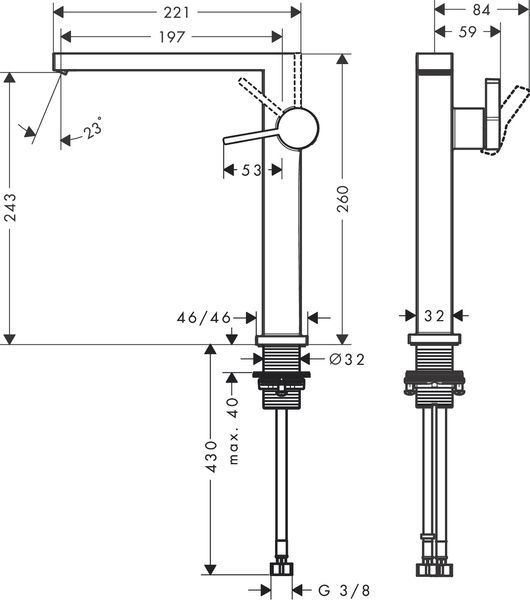 Смеситель для раковины с донным клапаном HANSGROHE TECTURIS E 73070700, белый матовый 92492 фото