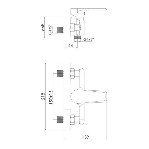 Смеситель для душа IMPRESE ARIA f03307510AA, черный 84217 фото