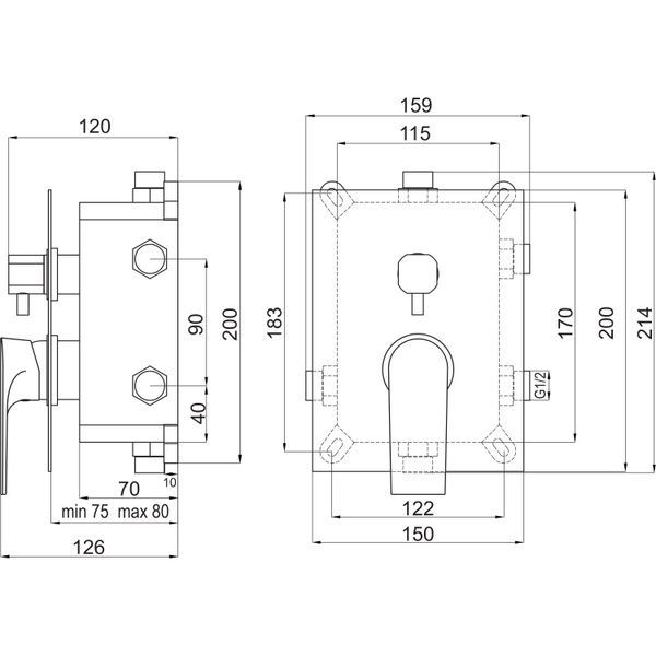 Змішувач прихованого монтажу FERRO ALGEO BAQ7P3BOX, SQUARE, хром 80000002529 фото