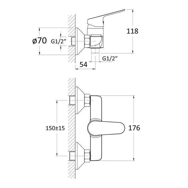 Змішувач для душу RJ RUSH RBZ021-5, хром 67336 фото