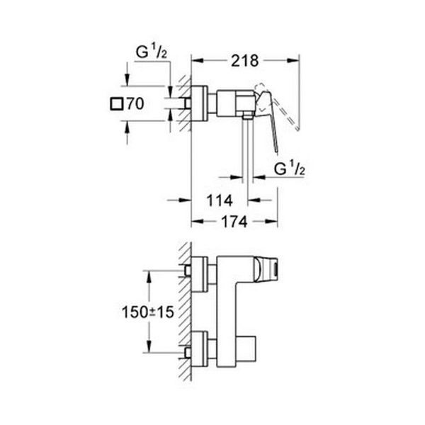 Смеситель для душа GROHE EUROCUBE 23145000 31295 фото