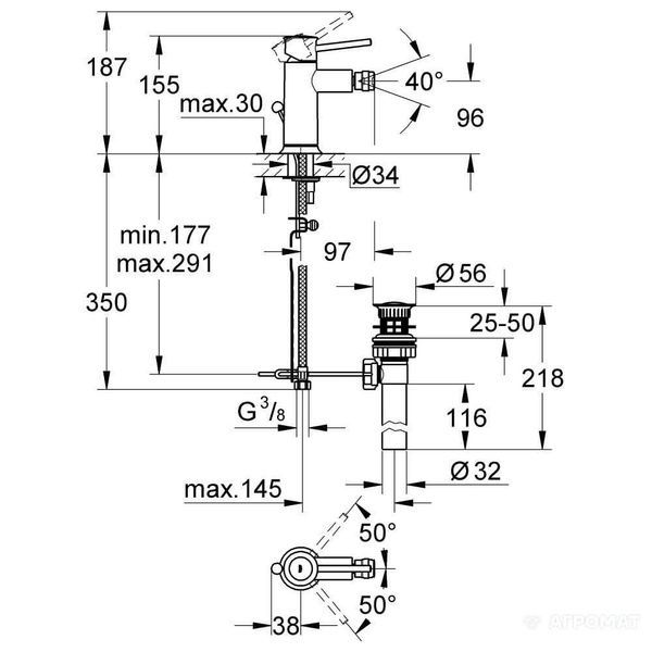 Смеситель для биде GROHE BAUCLASSIC 32864000 69640 фото