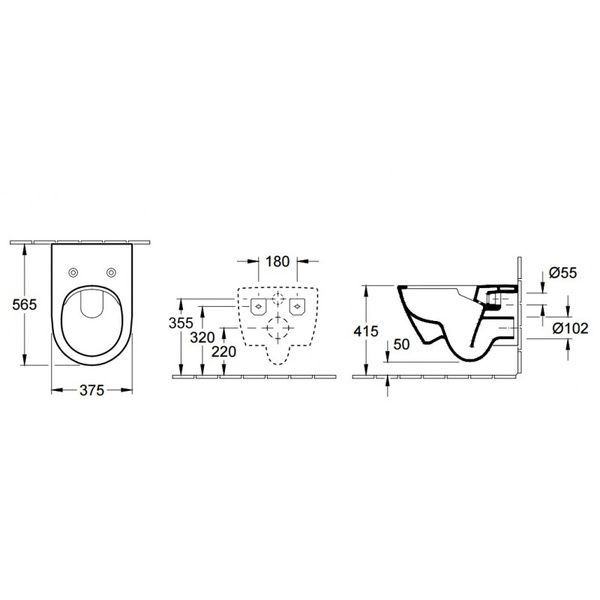 Унитаз подвесной VILLEROY & BOCH SUBWAY 2.0 5614R0R1, Open Flushing Rim Ceramic+, белый 46528 фото
