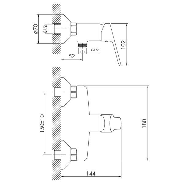Смеситель для душа IMPRESE RUBIN f03309901CA 93360 фото