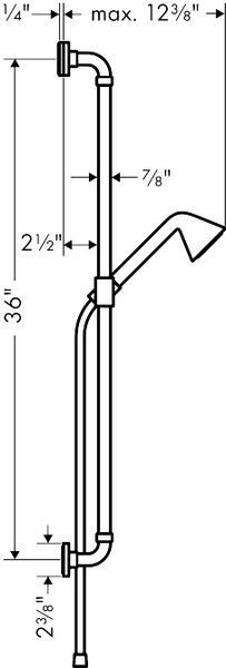 Душовий набір AXOR SHOWERS FRONT 26023000, 0.90 м, з ручним душем 85 1jet EcoSmart 41347 фото