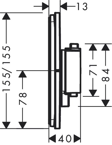 Змішувач прихованого монтажу за термостатом HANSGROHE SHOWER SELECT COMFORT Q 15583670, чорний матовий 94132 фото