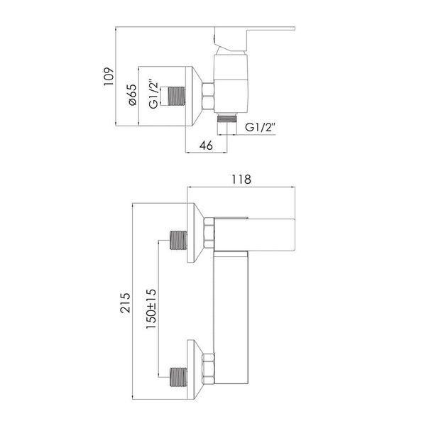 Змішувач для душу IMPRESE KARLOV f03307601AA, хром 84274 фото