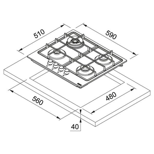 Газова варильна поверхня FRANKE SMART FHSM 604 3G DC XS C 106.0554.391 800006346 фото