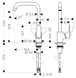 Змішувач для кухонної мийки HANSGROHE FOCUS M41 31820800, нержавіюча сталь 25266 фото 2