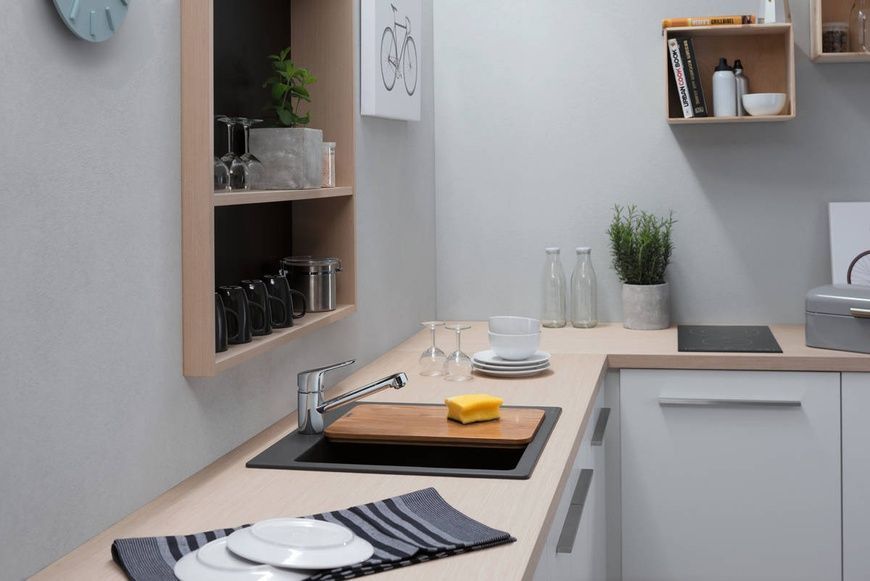 Кухонна мийка кам'яна HANSGROHE 43312380, сірий 79296 фото