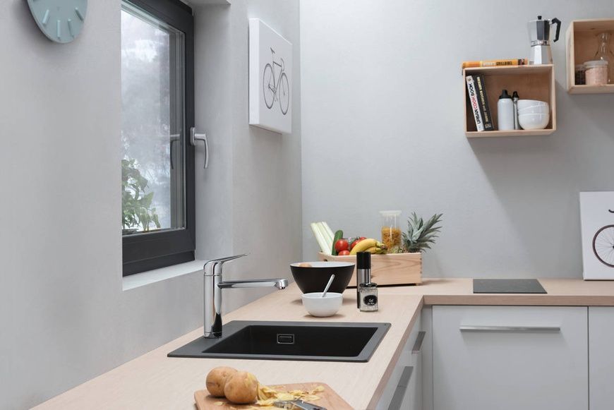 Кухонна мийка кам'яна HANSGROHE 43312380, сірий 79296 фото
